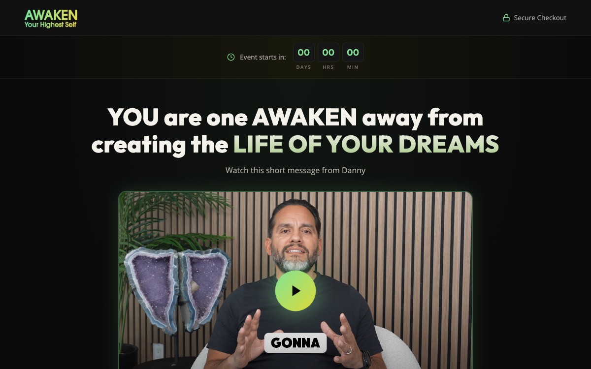 Awaken live event checkout preview