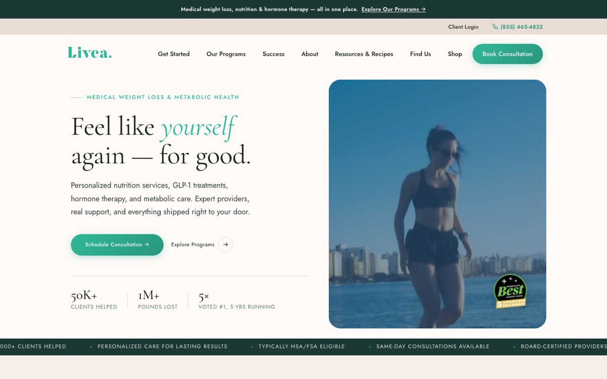 Livea website preview