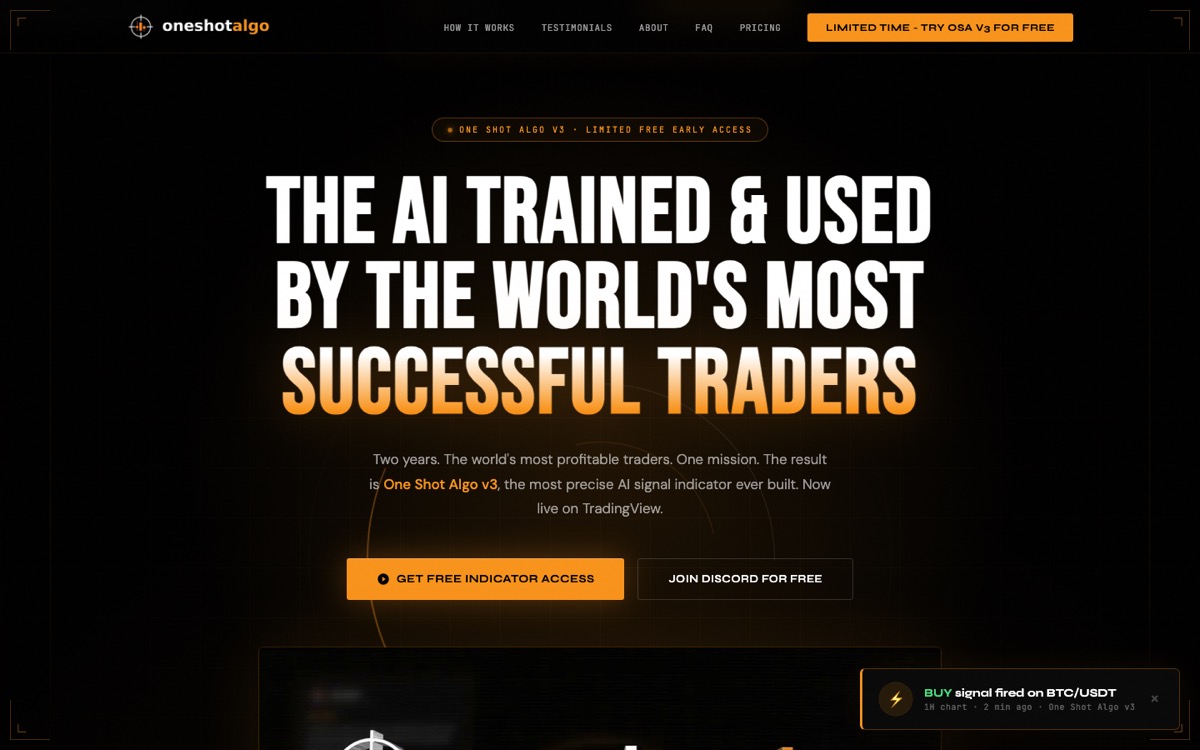One Shot Algo website preview